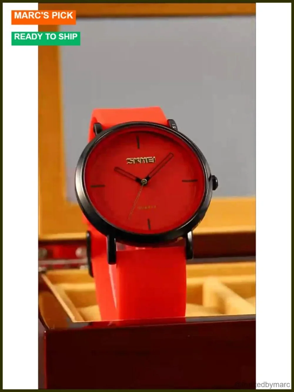 Unisex Minimalist Quartz Wrist Watch Silicone Strap Waterproof 40.5mm